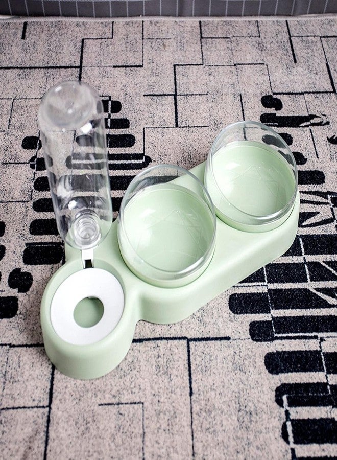 ECAPT 3 in 1 Cat Food & Water Dispenser Bowls & 500ml Bottle - Double Pet Drinker Food Bowl Plastic - Automatic Water Bottle Feeders - Image 4